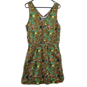 Kavu Outdoor Wear Tropical Bird Print Dress Womens Size Large Pockets Parrot